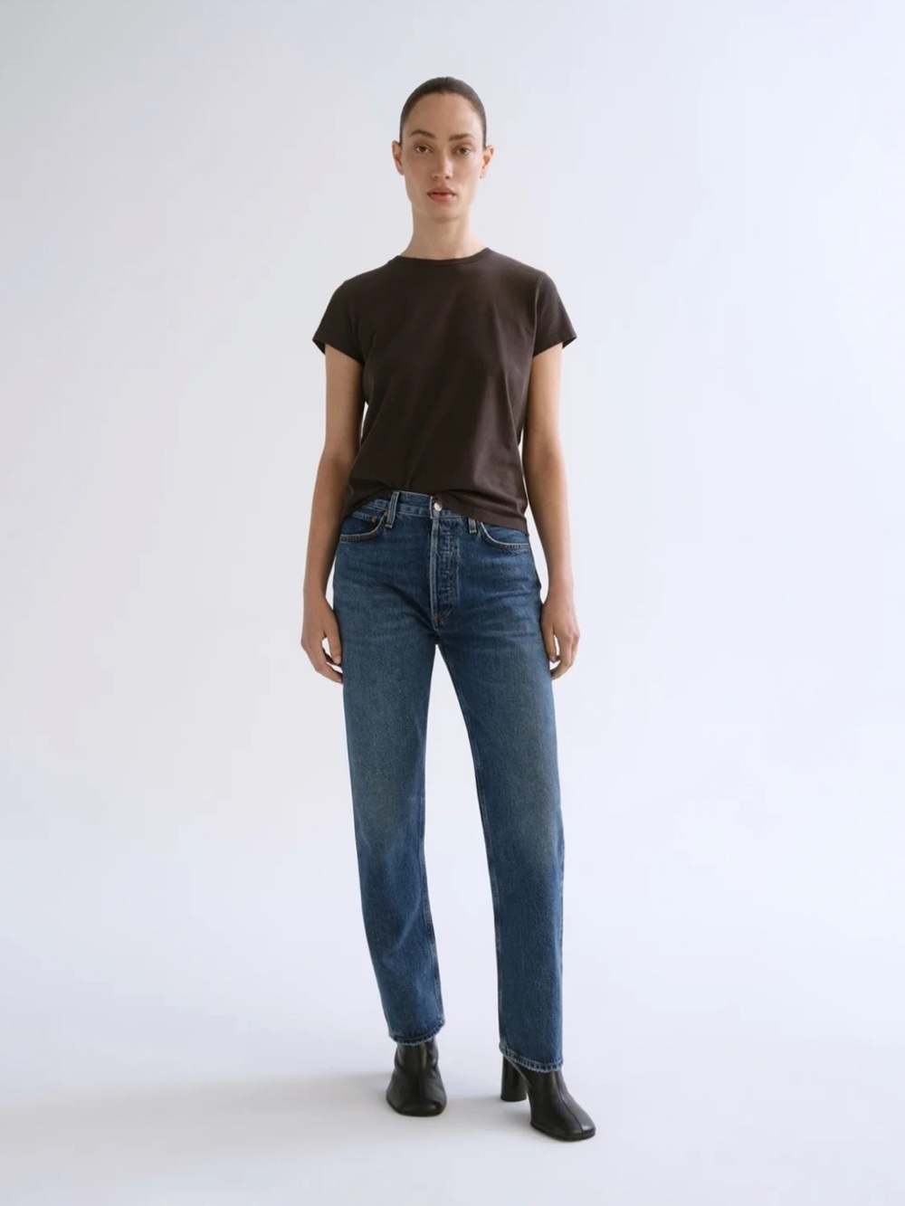 Classic High-Rise Straight Leg Women’s Jeans - Dark Blue